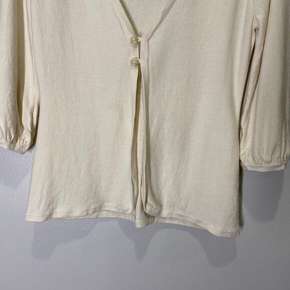 Patagonia Cream 3/4 Sleeve Madeira Cardigan New w/ Defect Women’s Size M - Picture 3 of 7